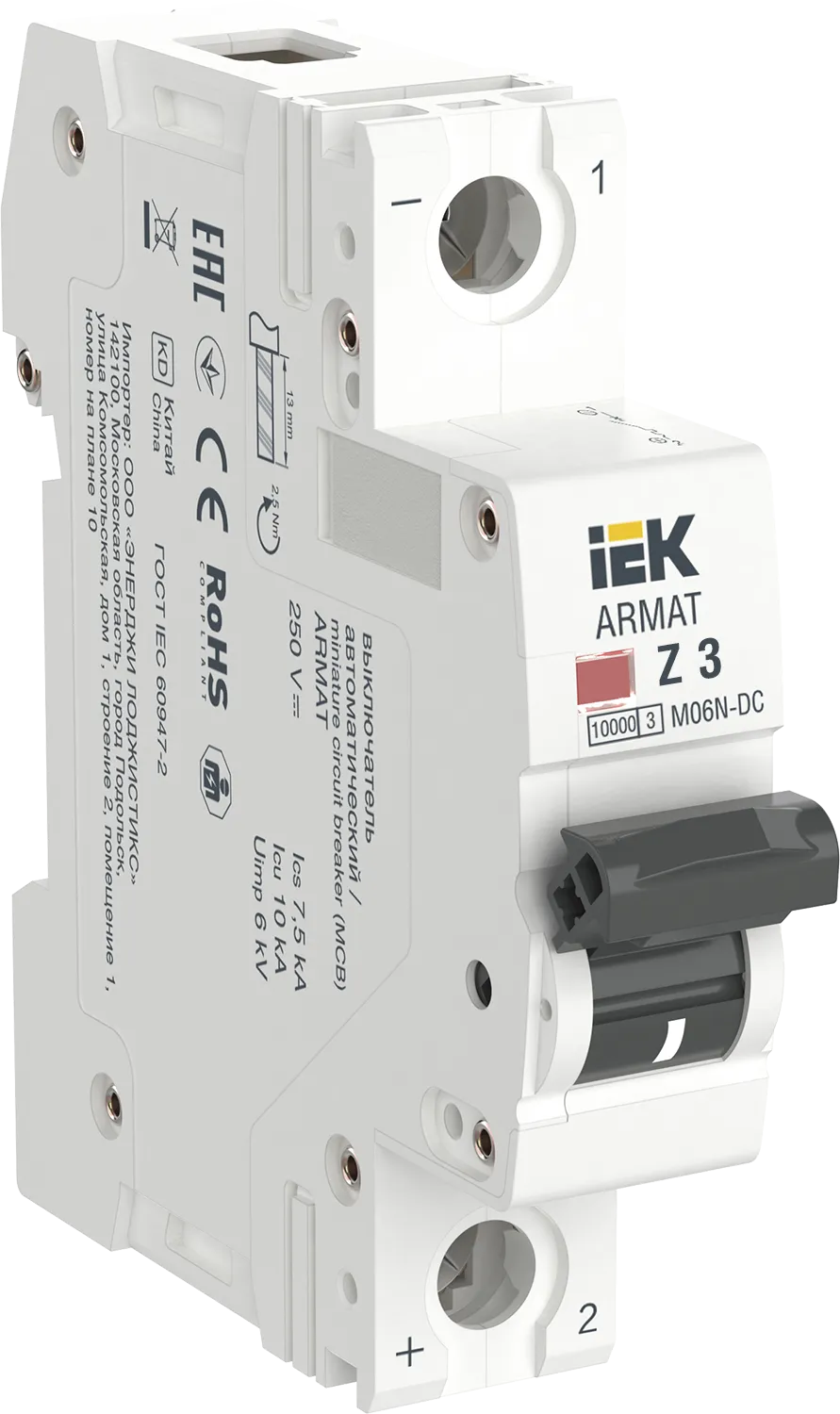 ARMAT Автоматический выключатель M06N-DC 1P Z 3А IEK