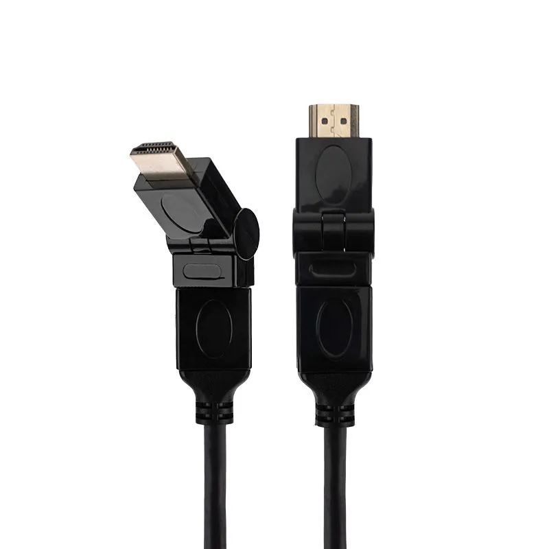 Шнур HDMI - HDMI 1.4, 2м, Gold, с фильтрами, угловой 360° REXANT - Фото 2