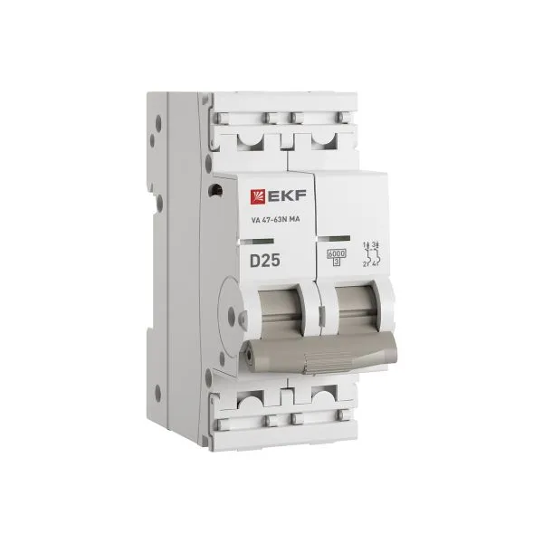 Авт. выкл. ВА 47-63N MA 2P 25А (D) 6кА без тепл. расцепит. PROXIMA EKF M63MA6225D