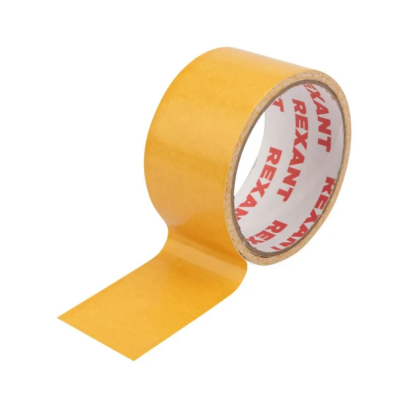 Двухсторонний скотч REXANT, тканевая основа 48 мм, ролик 5 м