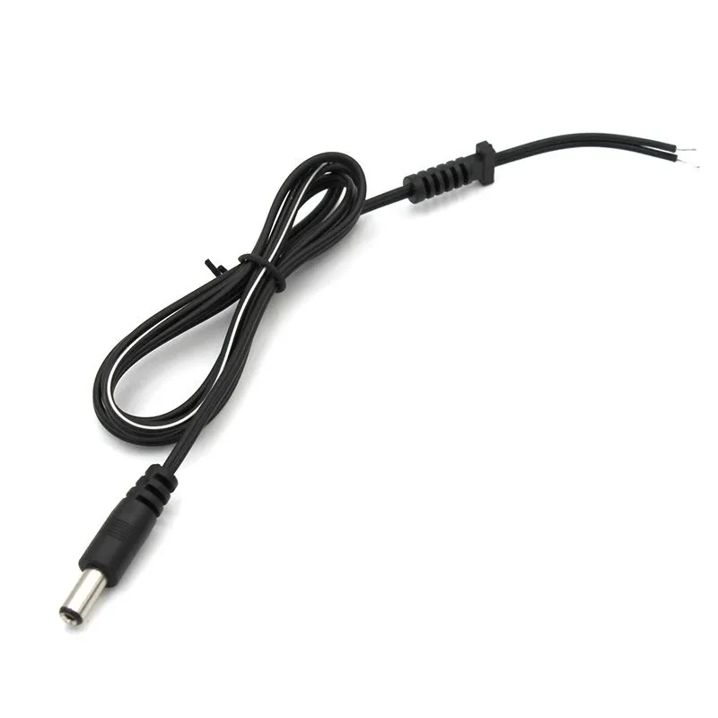 Разъем питания штекер 2.1х5.5x10 мм с проводом и манжетой 1 м REXANT 014-0328