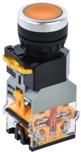 Кнопка управления D8-11D d=22мм 1з+1р с подсветкой желтая IEK BBT30-11D-3-12-K05
