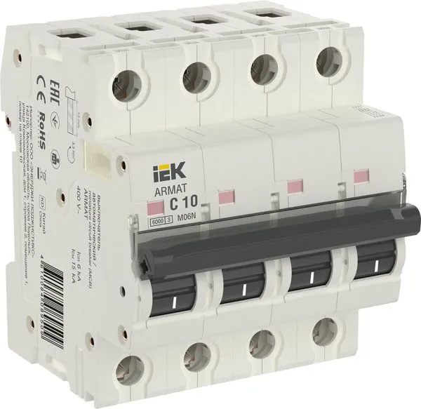 ARMAT Автоматический выключатель M06N 4P C 10А IEK AR-M06N-4-C010