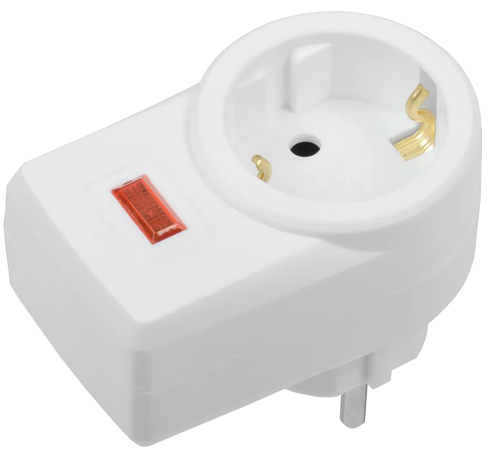 Сетевой фильтр СФ-01 1 место с заземлением 16А/250В белый IEK