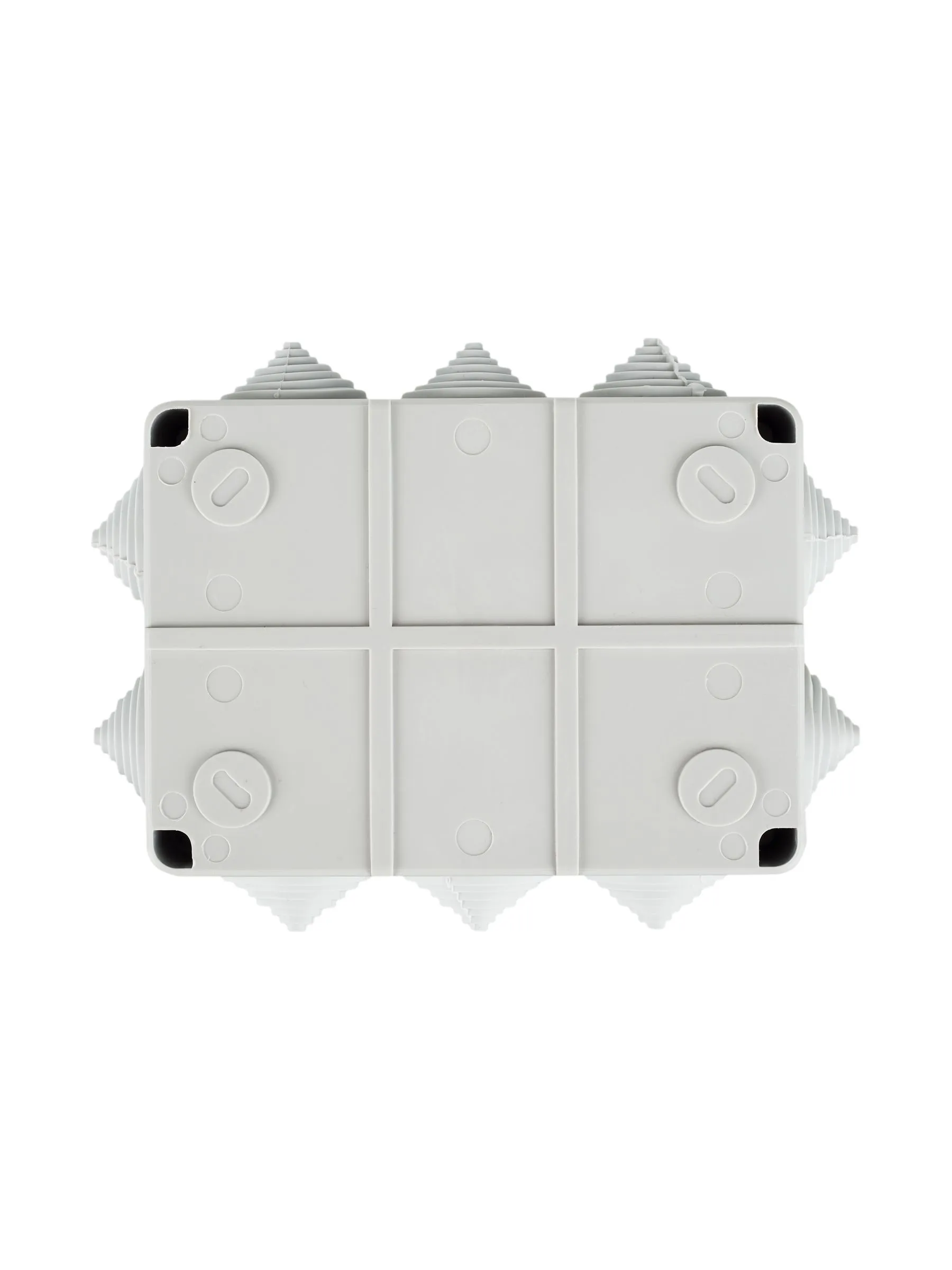 Коробка распаячная КМ41242 для открытой проводки безгалогенная (HF) 150х110х70мм IP55 10 гермовводов серая IEK - Фото 4