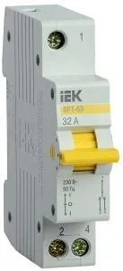 Выключатель-разъединитель трехпозиционный ВРТ-63 1P 32А IEK MPR10-1-032