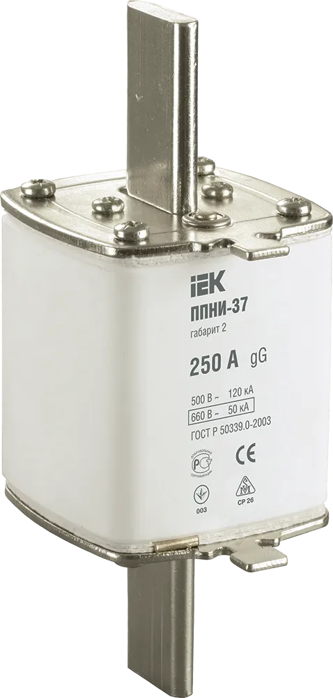 Плавкая вставка предохранителя ППНИ-37 габарит 2 250А IEK DPP40-250