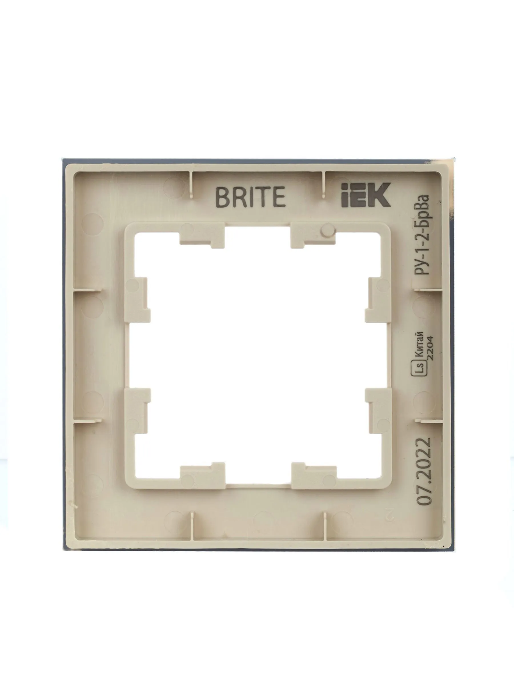 BRITE Рамка 1 -местная РУ-1-2-БрВа стекло ванильный IEK - Фото 4