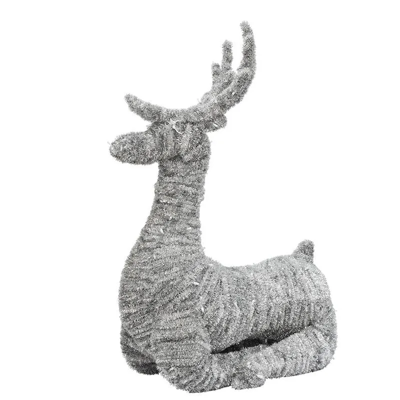 Фигура объемная пушистая Олень Лежачий - Фото 2