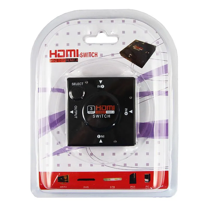Переключатель гнездо HDMI на 3 гнезда HDMI, без питания, пластик REXANT - Фото 2
