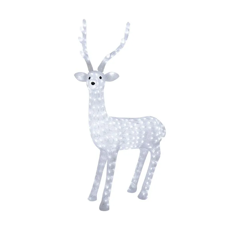 Акриловая светодиодная фигура Северный олень 130 см, 380 светодиодов, IP65 понижающий трансформатор в комплекте NEON-NIGHT 513-271