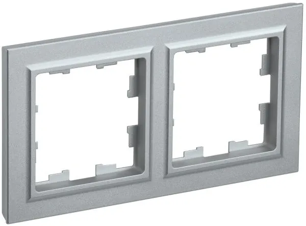 BRITE Рамка 2-местная РУ-2-БрА алюминий IEK BR-M22-K47