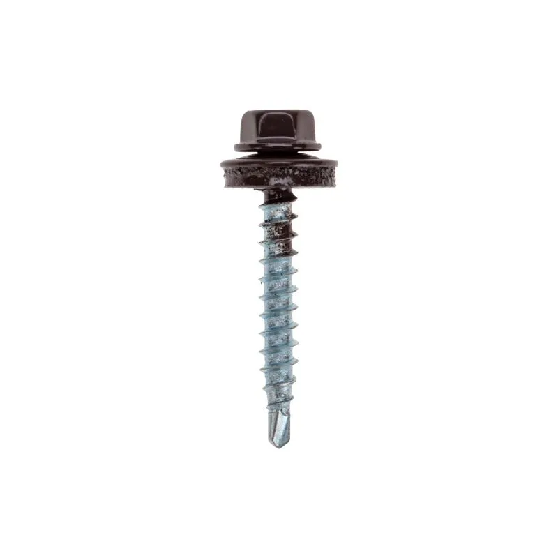 Саморез кровельный 4,8х35мм, окрашенный RAL 8017, короб (250 шт/уп) KRANZ - Фото 2