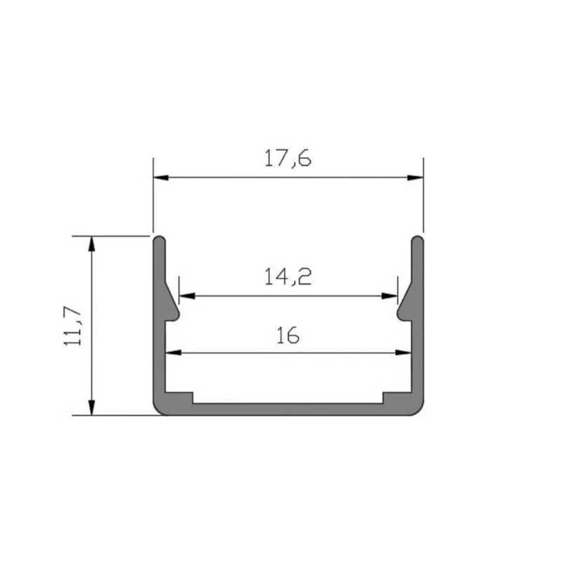 Профиль алюминиевый анодированный для гибкого неона 16х16мм, 2м NEON-NIGHT - Фото 4