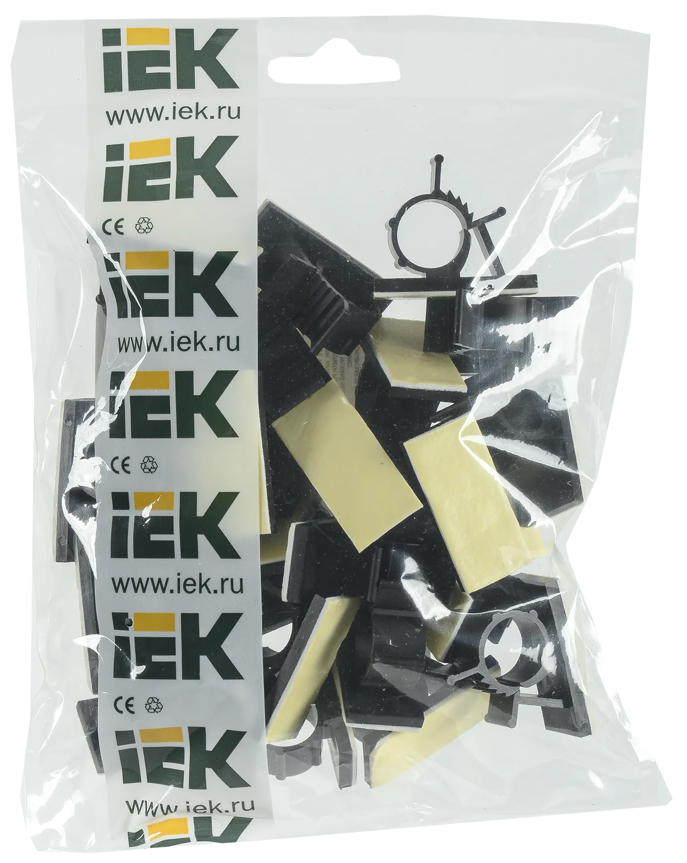 Клипса самоклеящаяся КС-15 черная (24шт) IEK - Фото 2