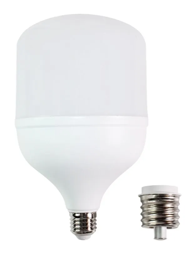 Лампа светодиодная высокомощная 50Вт, 4000лм, 6500K E27 с переходником на E40 - Фото 2