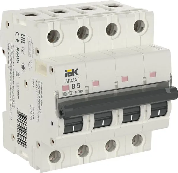 ARMAT Автоматический выключатель M06N 4P B 5А IEK AR-M06N-4-B005