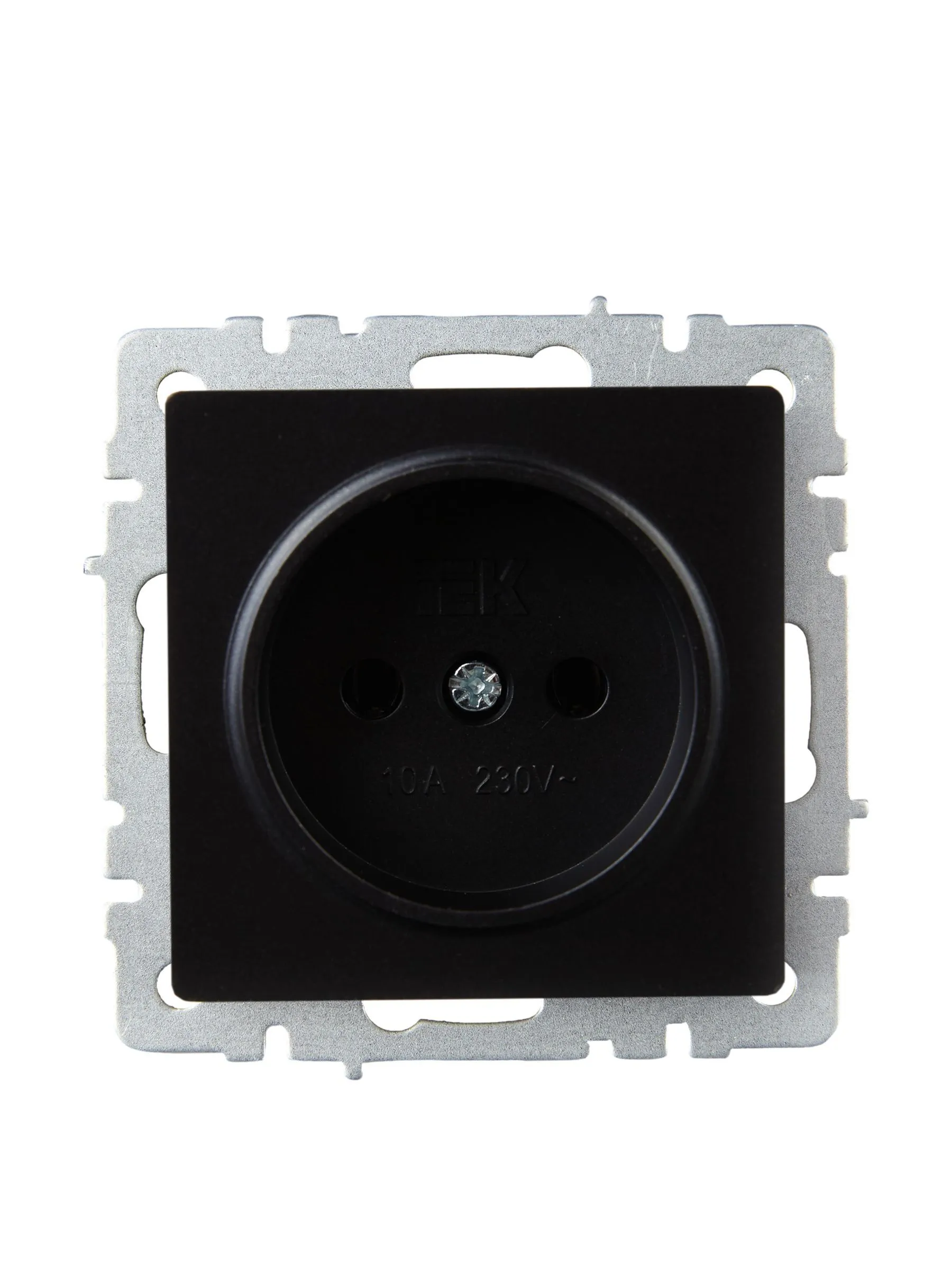 BRITE Розетка 1-местная без заземления без защитных шторок 10А РС10-1-0-БрЧ черный IEK - Фото 6