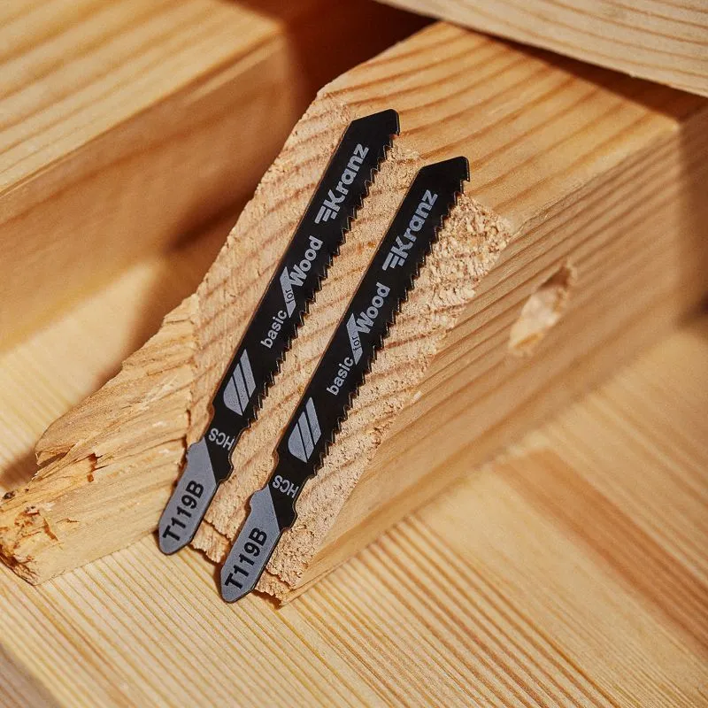 Пилка для электролобзика по дереву T119B 76 мм 12 зубьев на дюйм 4-30 мм (2 шт./уп.) Kranz - Фото 2