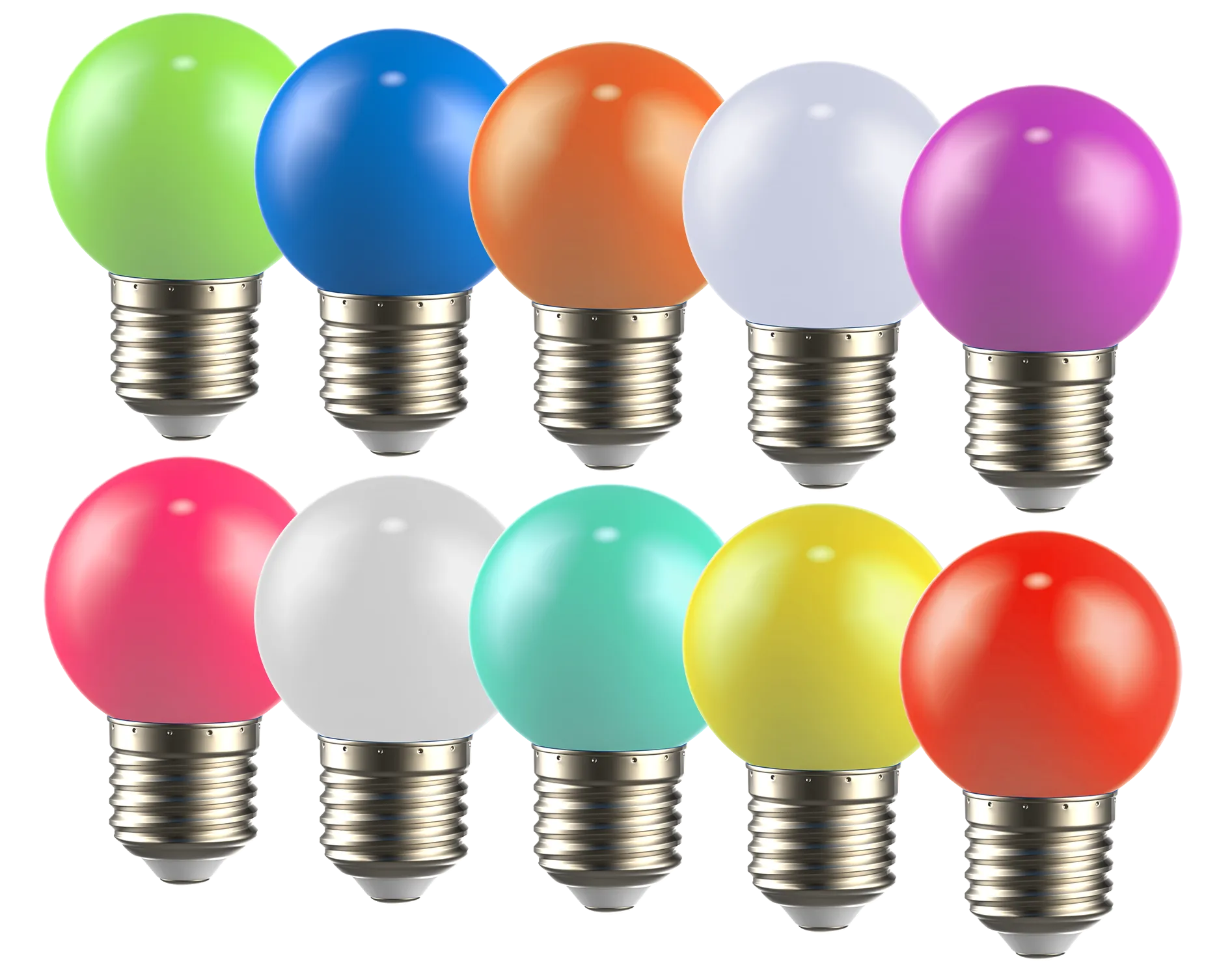 LIGHTING Набор ламп светодиодных декоративных G45 шар 1Вт 230В MIX E27 10 шт IEK - Фото 2
