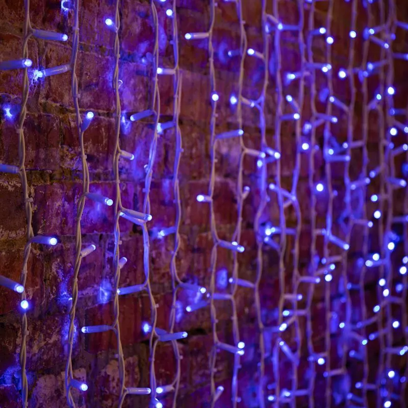 Гирлянда светодиодная Занавес 2х1,5м 360 LED СИНИЙ белый КАУЧУК IP67 постоянное свечение 230В блок в комплекте NEON-NIGHT 237-113