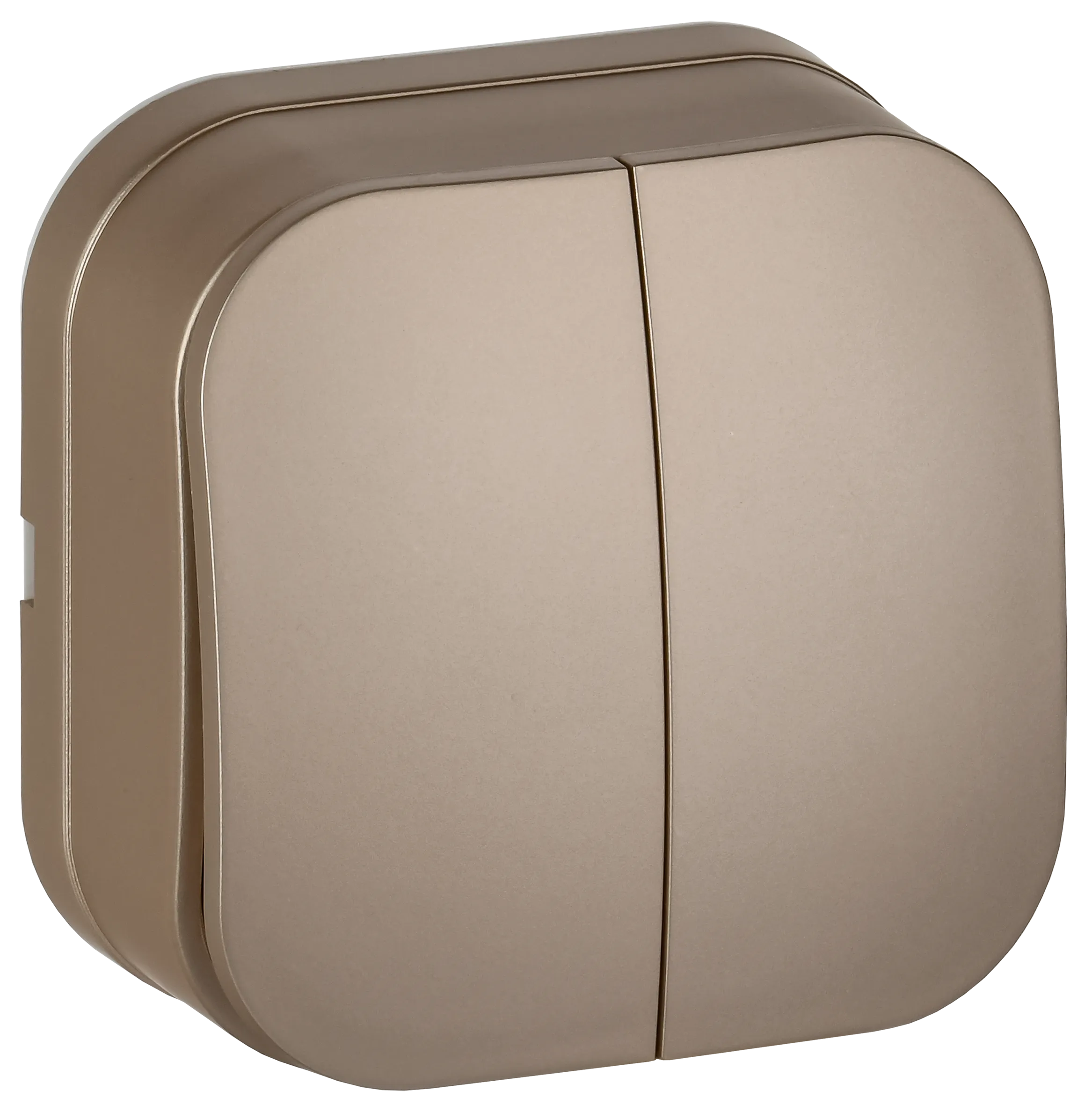 GLORY Выключатель 2-клавишный для открытой установки 10А ВС20-2-0-ХШм шампань матовый IEK EVH20-K37M-10