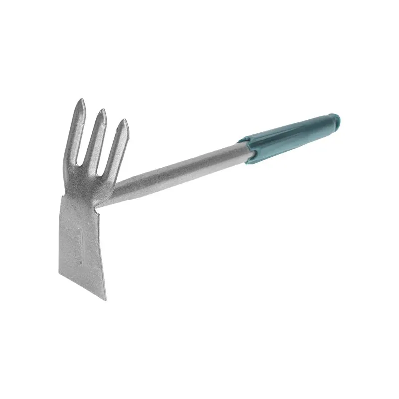 Мотыжка комбинированная 3 прямых зубца с цельнометаллической ручкой, покрытой пластиком ЧЕТЫРЕ СЕЗОНА 64-0015