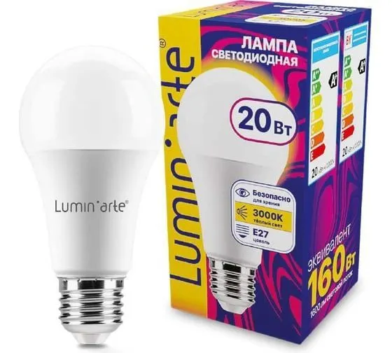 Светодиодная лампа Luminarte LSTD-A60-20W3KE27 20Вт 3000K E27 LSTD-A60-20W3KE27