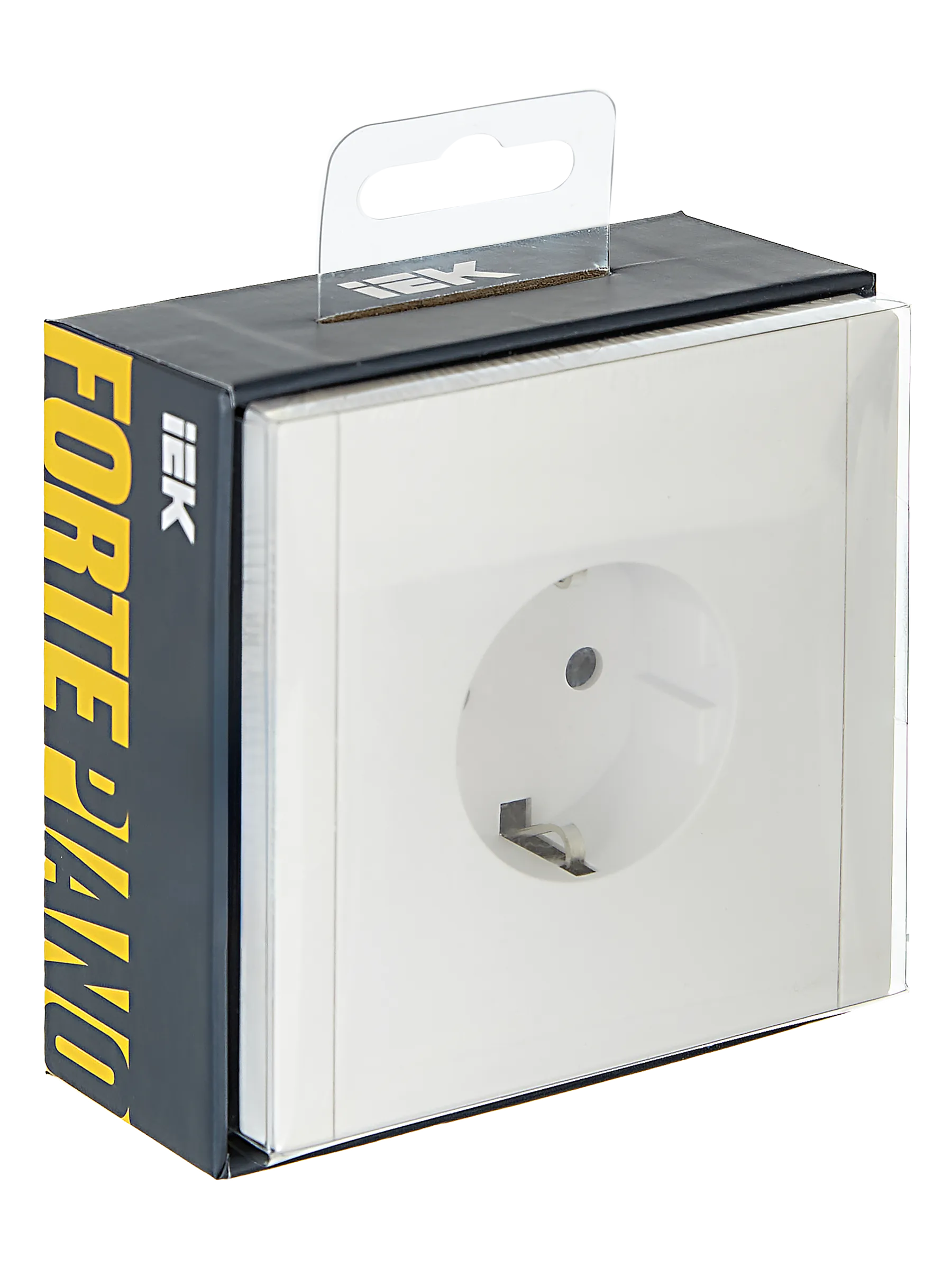 FORTE&PIANO Розетка 1-местная с заземлением с защитными шторками винтовое крепление 16А FP215 белый IEK - Фото 2