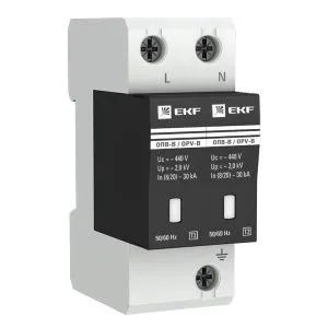 Ограничитель импульсных напряжений ОПВ-B/2P In 30кА 440В с сигн. EKF opv-b2