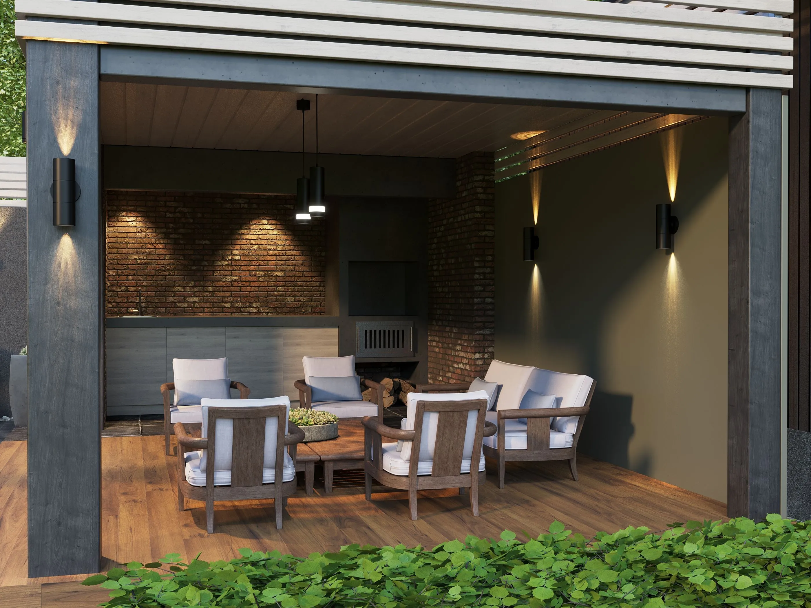 LIGHTING Светильник уличный 5113 настенный под лампу 2хGU10 IP65 черный IEK - Фото 3