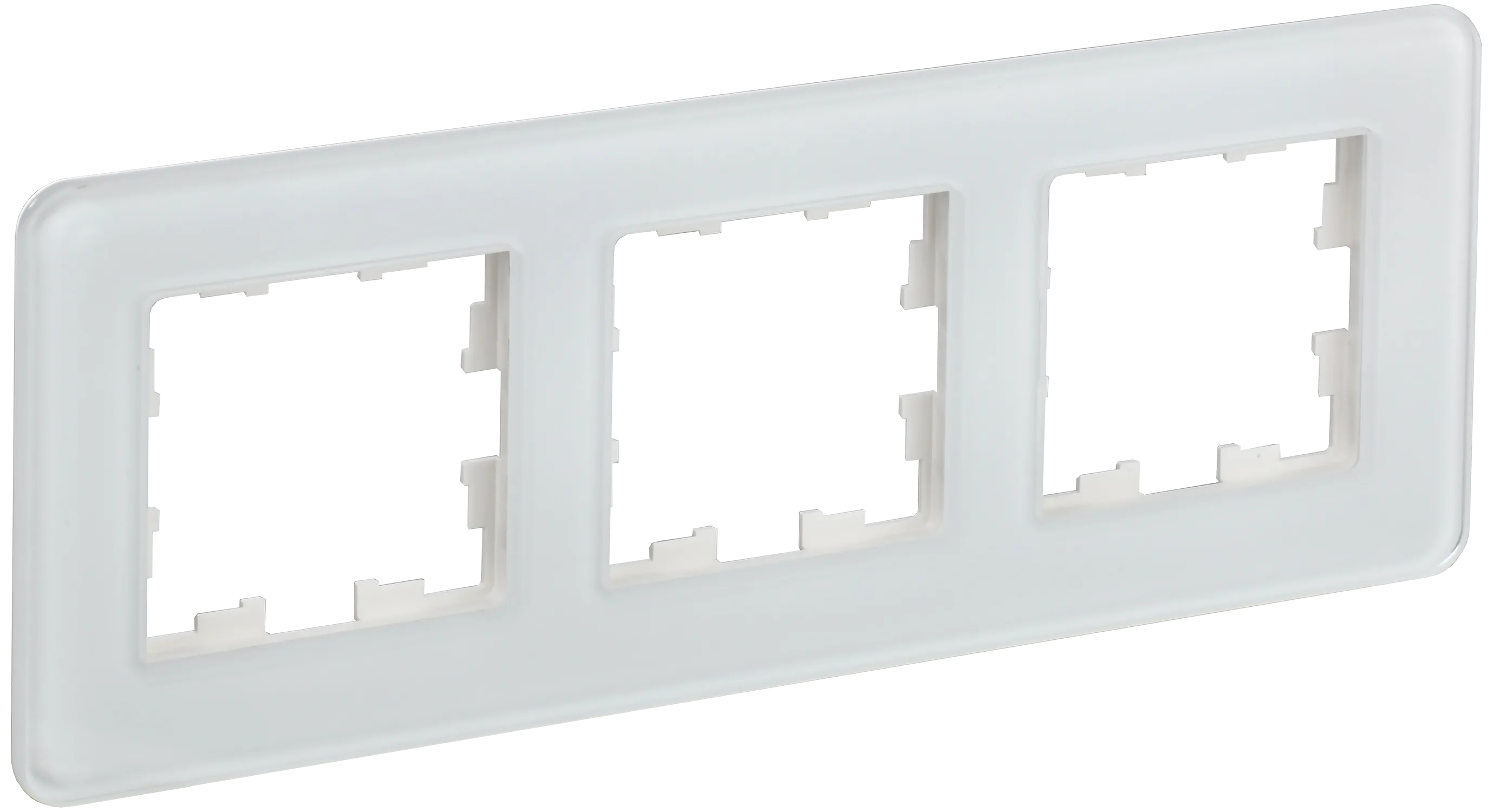 BRITE Рамка 3-местная РУ-3-2-Бр стекло белый RE IEK