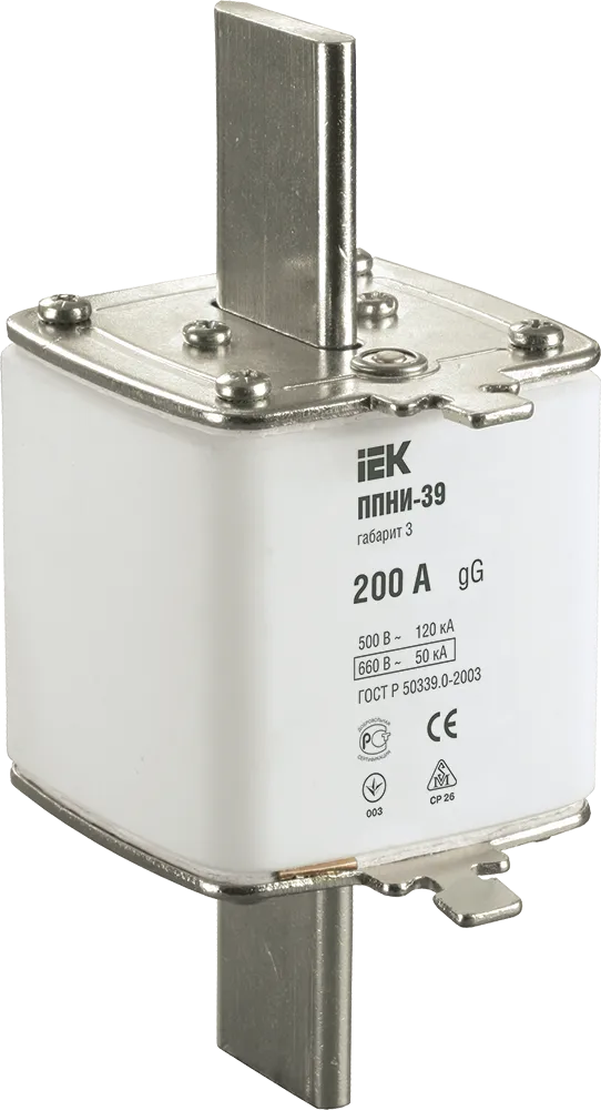 Плавкая вставка предохранителя ППНИ-39 габарит 3 200А IEK