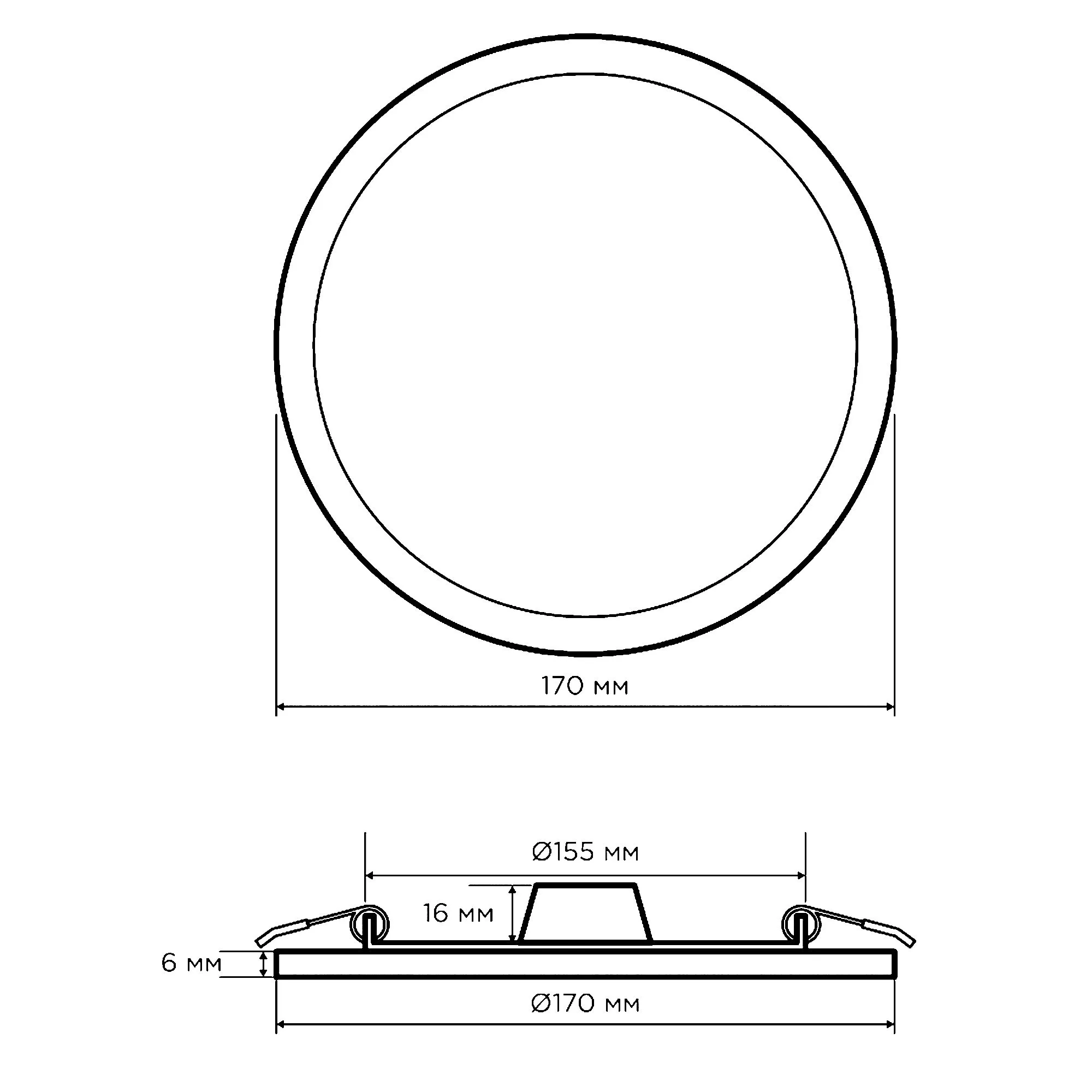 Панель светодиодная встраиваемая круглая 18Вт, 1440Лм, Ф170/155мм, 6500К, Apeyron - Фото 13