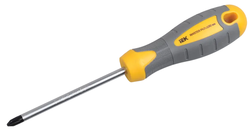 Отвертка крестовая MASTER Pz2х100мм IEK