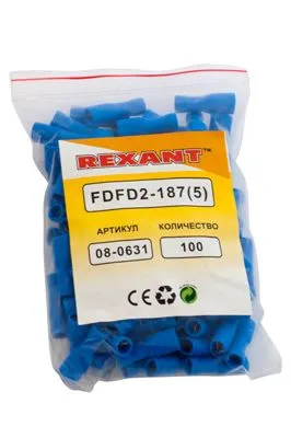 Клемма плоская полностью изолированная РППи-м 2.5-(4.8)/РпИмп 2-5-0,8 гнездо 5.6 мм 1.5-2.5 мм² REXANT - Фото 2