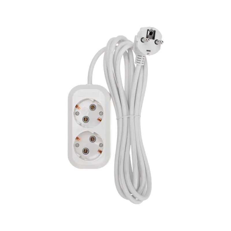 Удлинитель 2 гнезда, 3м, 3х0,75мм², с/з, белый PROconnect - Фото 3