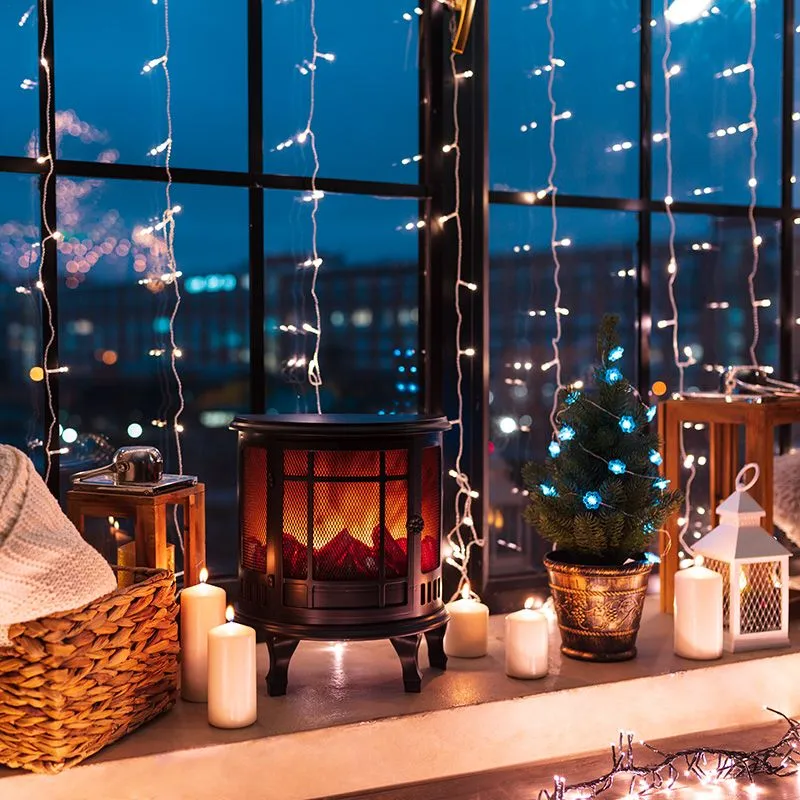 Светодиодный камин Винтаж с эффектом живого огня 30х16х35,5 см, батарейки 3хС (не в комплекте) и USB (в комплекте) - Фото 3