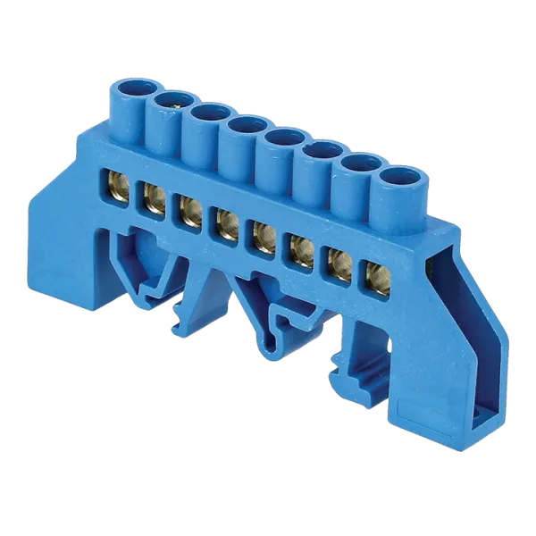 Шина "0" N (8x12мм) 12 отв. латунь синий нейл. корп. комбинир. EKF - Фото 2