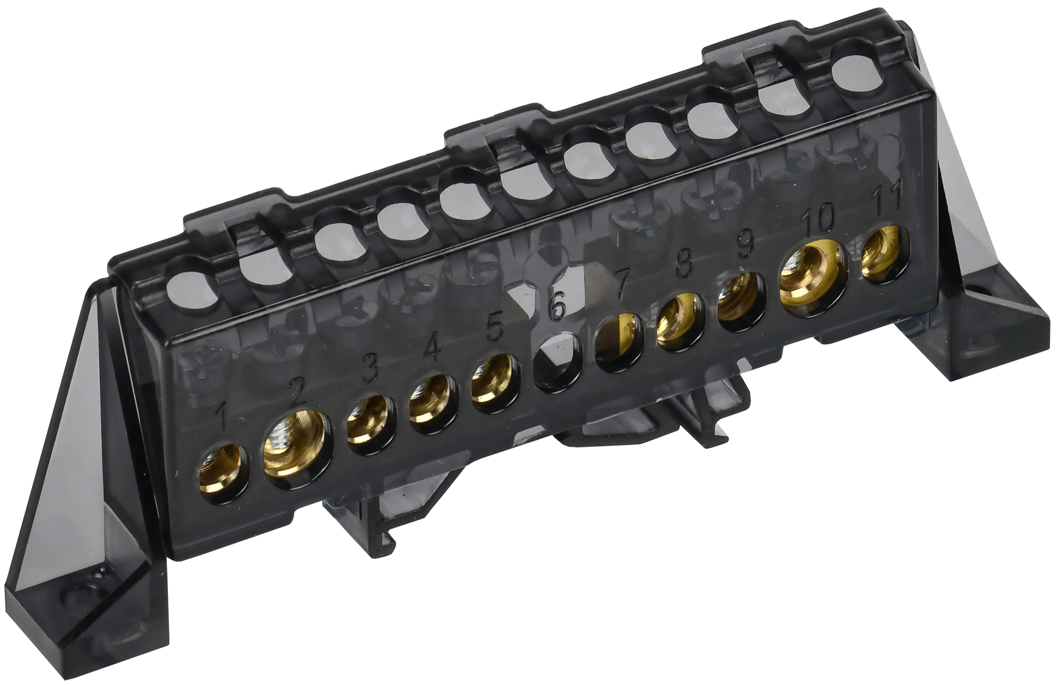 TEKFOR Шина N "ноль" в комбинированном DIN-изоляторе "Стойка" 8х12-(4+5)-Ч IEK