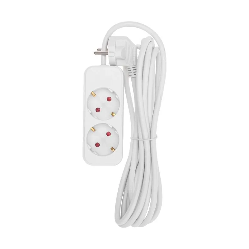 Удлинитель STANDARD 2 гнезда, 3м, 3х1,0мм², с/з, белый REXANT 13-4004