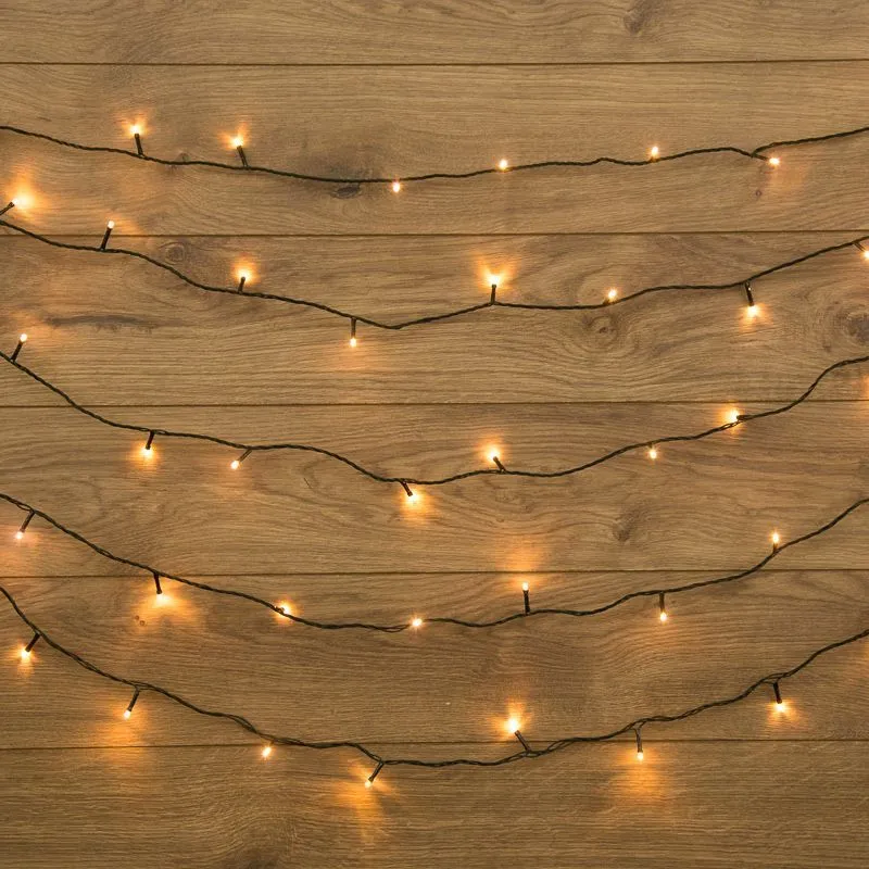 Гирлянда Твинкл Лайт 6 м, темно-зеленый ПВХ, 40 LED, цвет ТЕПЛЫЙ БЕЛЫЙ 303-026