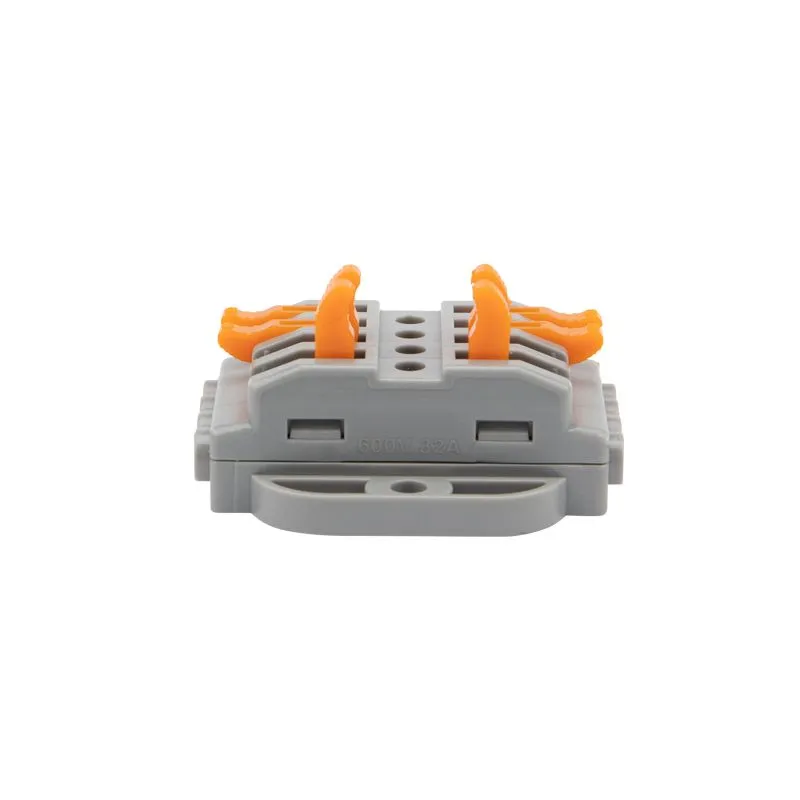 Клемма СМК 222-424P проходная 4 полюса, с монтажной площадкой (0,08-4 мм²), серая (блистер 5 шт./уп.) REXANT - Фото 2