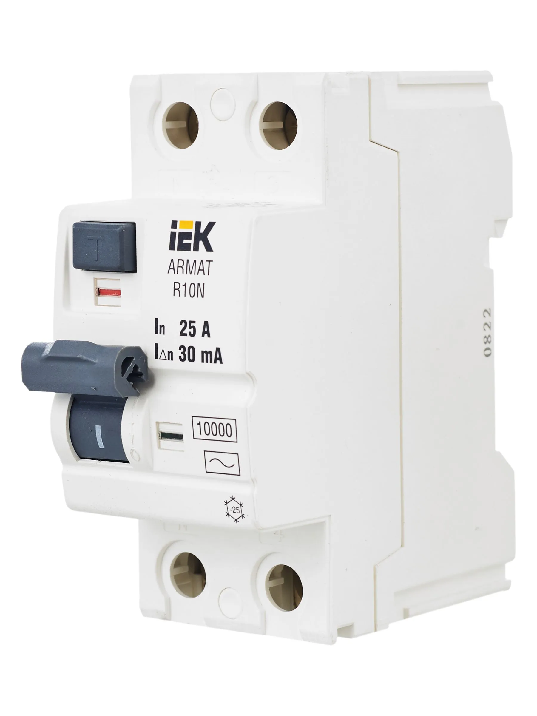 ARMAT Выключатель дифференциального тока R10N 2P 25А 30мА тип AC IEK - Фото 9