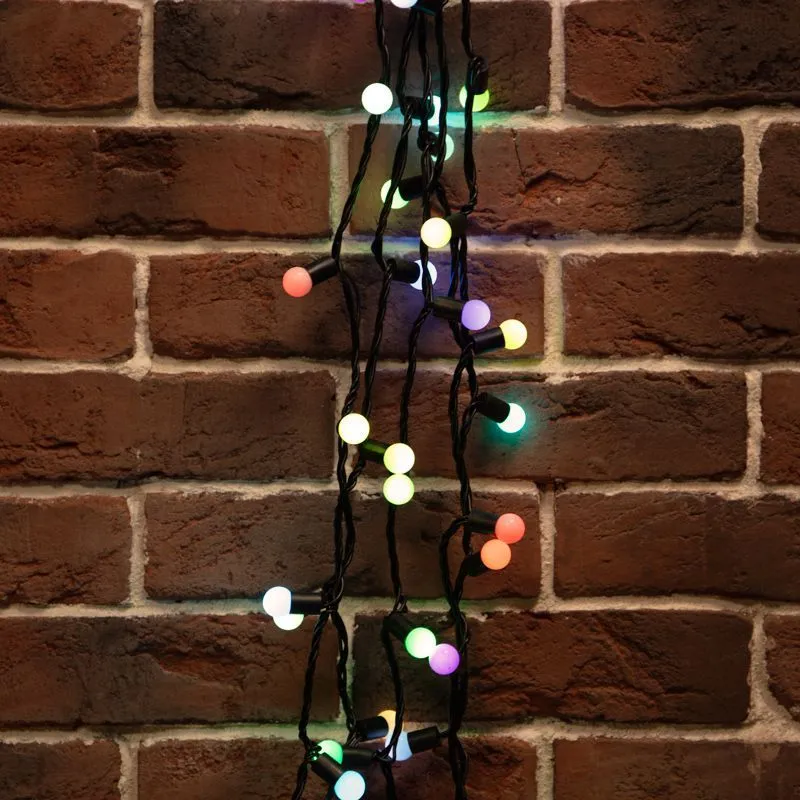 Гирлянда светодиодная Мультишарики Ø17,5мм 20м 200 LED RGB черный ПВХ IP65 быстрая смена цвета 24В NEON-NIGHT 303-529