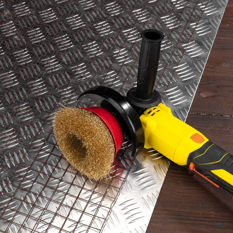 Щетка чашечная для УШМ, витая латунированная проволока, 125мм, М14 KRANZ - Фото 4