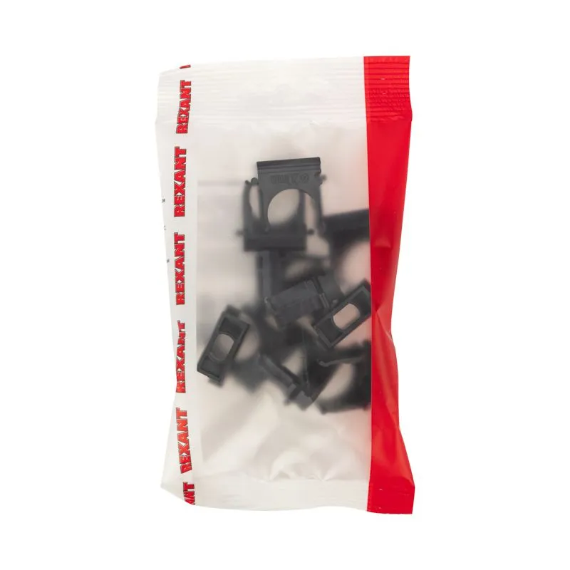 Крепеж-клипса для трубы ø20мм черная (10 шт/уп) REXANT - Фото 3