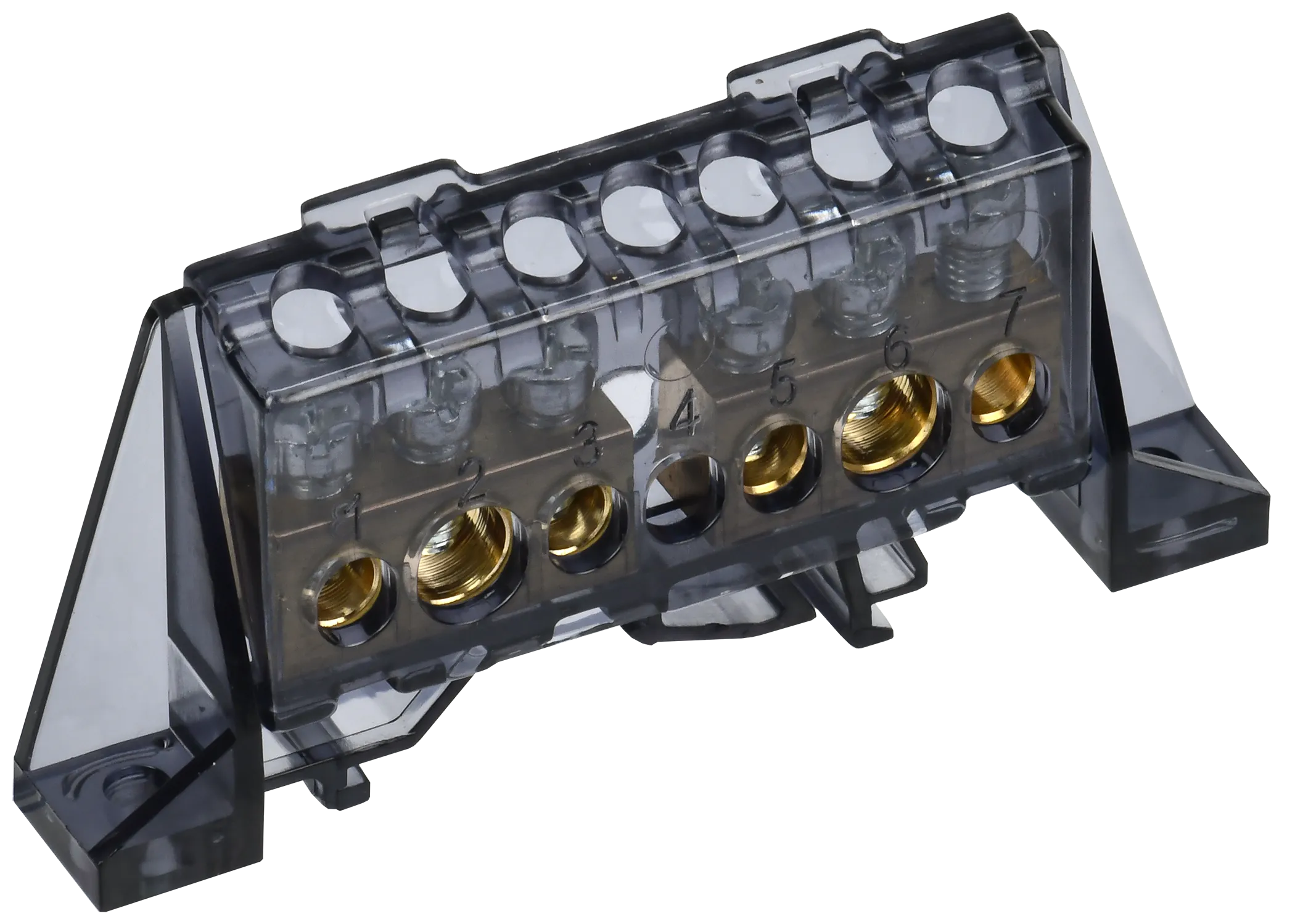 TEKFOR Шина N "ноль" в комбинированном DIN-изоляторе "Стойка" 8х12-(3+3)-Ч IEK