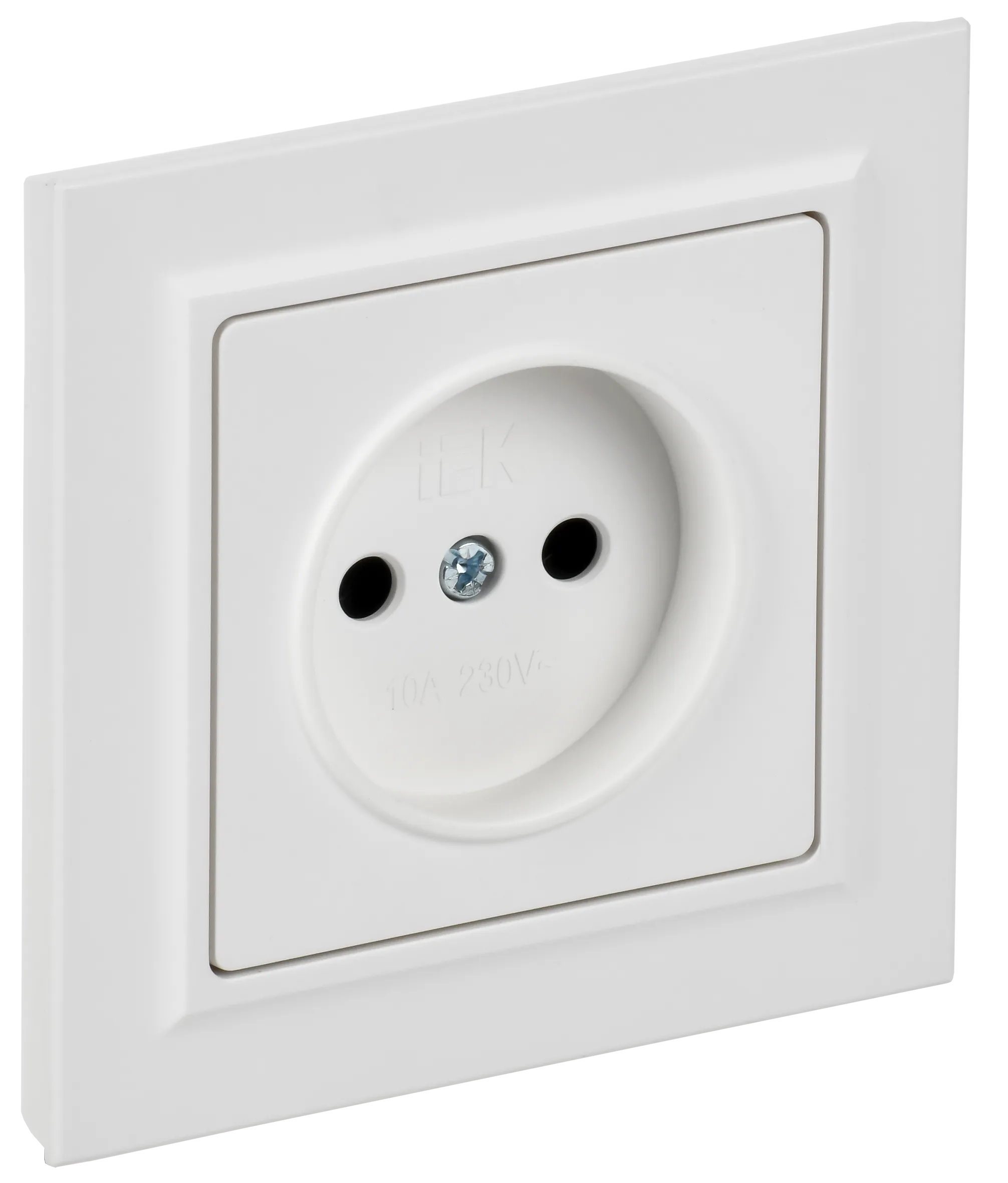 BRITE Розетка 1-местная без заземления без защитных шторок 10А в сборе РСР10-1-0-БрАБ арктический белый IEK BR-R10-10-K91-F