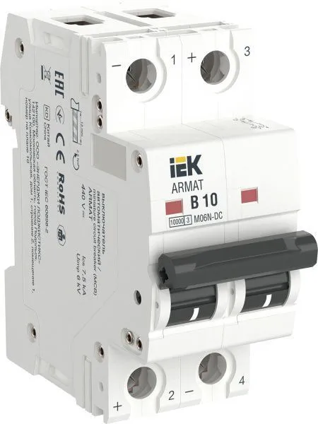 ARMAT Автоматический выключатель M06N-DC 2P B 10А IEK AR-M06N-2-B010DC
